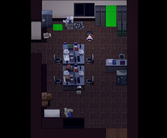 少女と触手、夜の学校