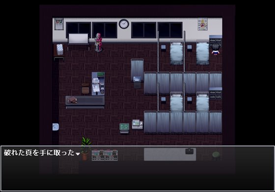 少女と触手、夜の学校