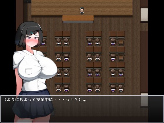 少女と触手、夜の学校