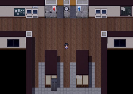 少女と触手、夜の学校