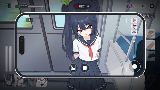 通勤電車、盗撮される少女