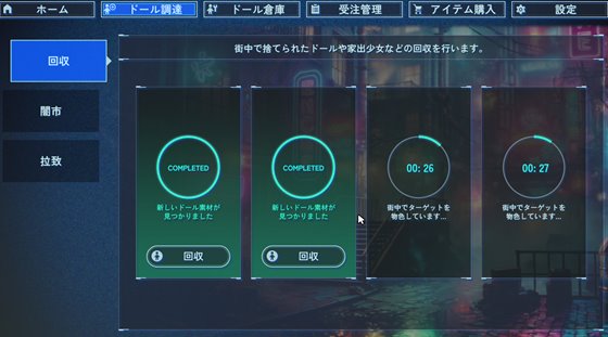 ドールを調達している場面
