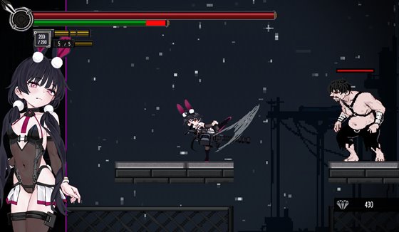 キック攻撃を行うアクションシーン